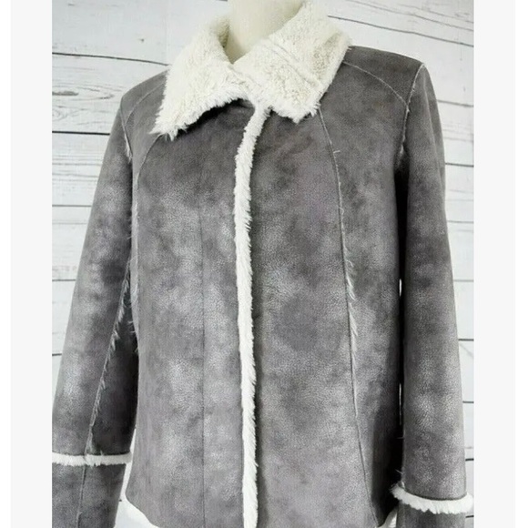 PECK & PECK Weekend Women Faux Fur Lined Soft Grey Reversible Jacket, Sz… - Picture 1 of 13